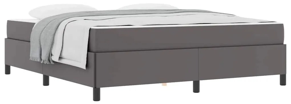 vidaXL Σκελετός κρεβατιού με στρώμα Γκρι 180 x 200 cm Τεχνητό δέρμα