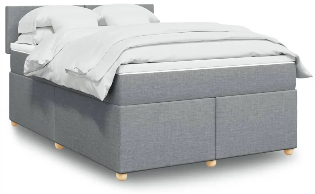 ΚΡΕΒΑΤΙ BOXSPRING ΜΕ ΣΤΡΩΜΑ ΑΝΟΙΧΤΟ ΓΚΡΙ 140X200 ΕΚ. ΥΦΑΣΜΑΤΙΝΟ 3286696