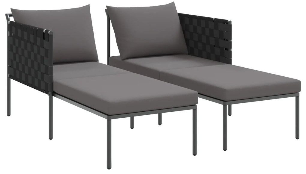 vidaXL Ήλιο-κρεβάτι με μαξιλάρι Ανθρακί 115 x 153 x 69.5 εκ. Ατσάλι