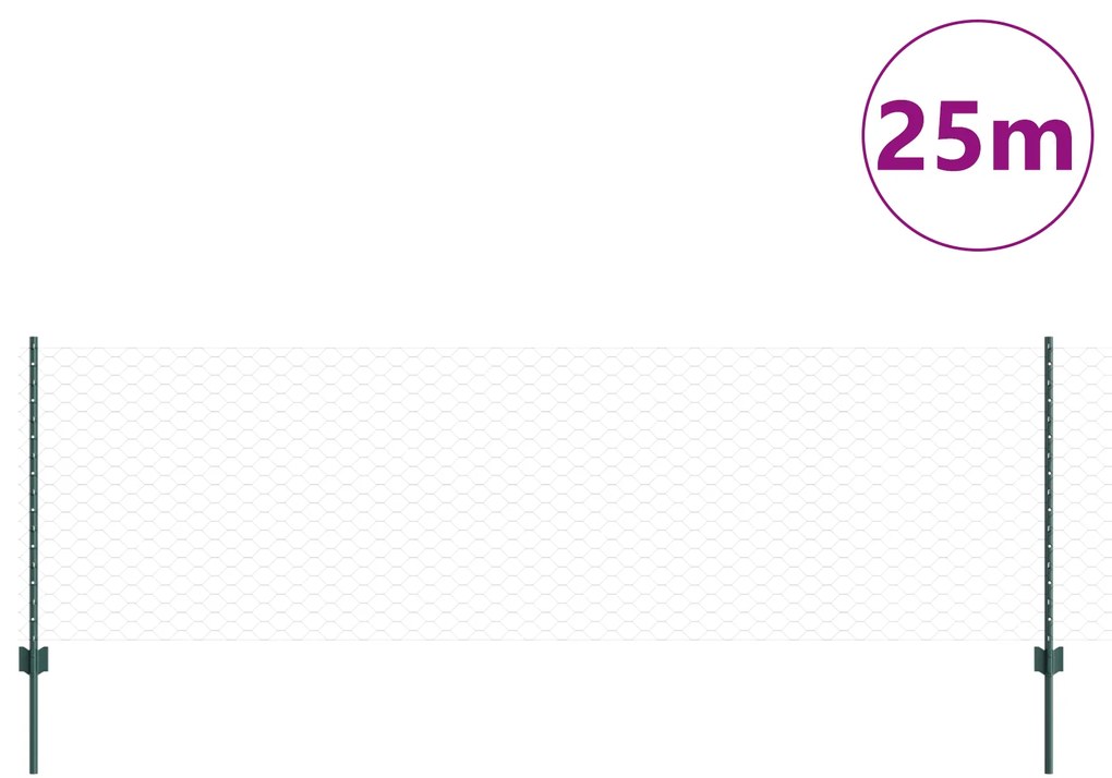 vidaXL Φράχτες  11 τεμ U-Channel Πράσινος 80 εκ Ατσάλι