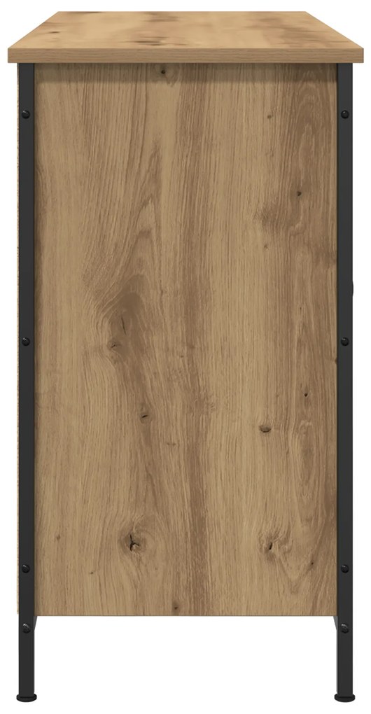 vidaXL Ντουλάπα Τηλεόρασης Μαύρη Δρυς 101x35x65 εκ. Κατασκευασμένο από ξύλο και ατσάλι