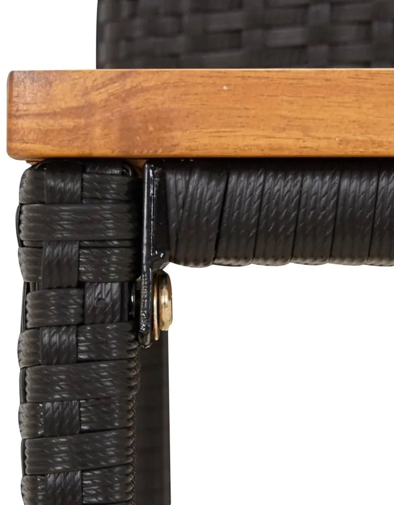 vidaXL Σετ Μπαρ Κήπου 5 τεμ. Μαύρο Συνθ. Ρατάν &amp; Μασίφ Ξύλο Ακακίας