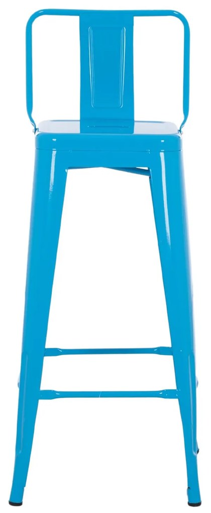 Σκαμπό μπάρ με πλάτη Melita-Pro Μεταλλικό Μπλέ 42x42x100Υεκ. 42x42x100 εκ.