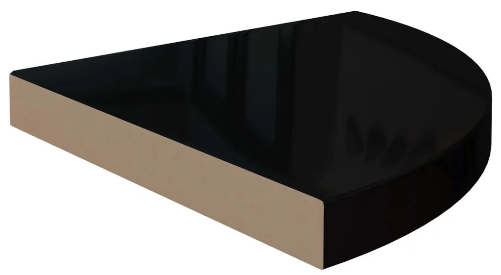vidaXL 323912  Floating Corner Shelves 4 pcs High Gloss Black 35x35x3,8 cm MDF