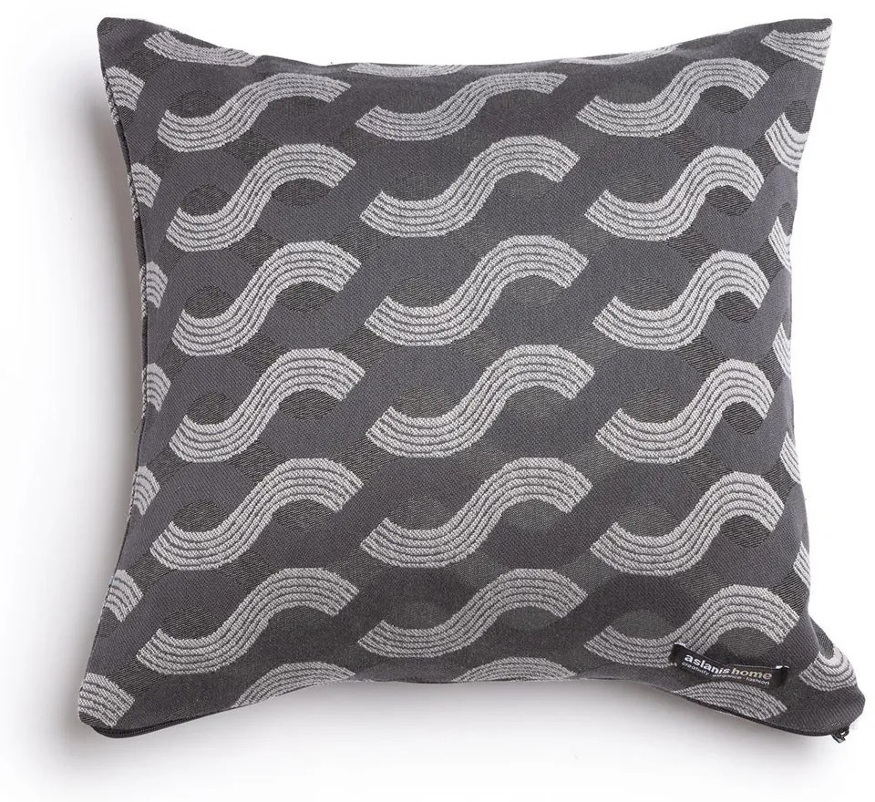 Μαξιλαροθήκη Διακοσμητική Pinovo Classic Graphite-Silver Aslanis Home 45X45 Βαμβάκι-Chenille