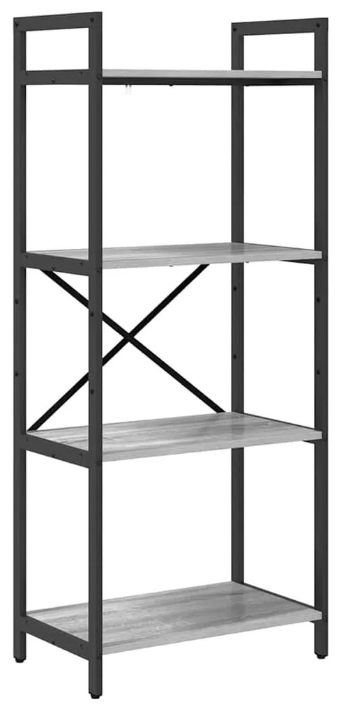 vidaXL Ράφι Βιβλίων Γκρίζο Σονομα 56 x 34 x 133,5 εκ