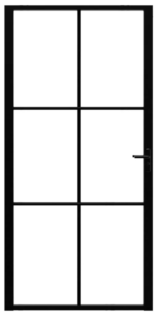 vidaXL Πόρτα Εσωτερική Μαύρη 102,5x201,5 εκ. από Γυαλί ESG / Αλουμίνιο