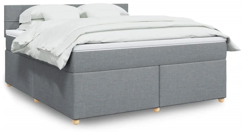 ΚΡΕΒΑΤΙ BOXSPRING ΜΕ ΣΤΡΩΜΑ ΑΝΟΙΧΤΟ ΓΚΡΙ 180X200 ΕΚ. ΥΦΑΣΜΑΤΙΝΟ 3289059