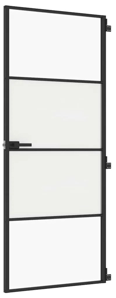 vidaXL Εσωτερική Πόρτα Μαύρη 83 x 201,5 εκ. Ψημένο Γυαλί & Αλουμίνιο