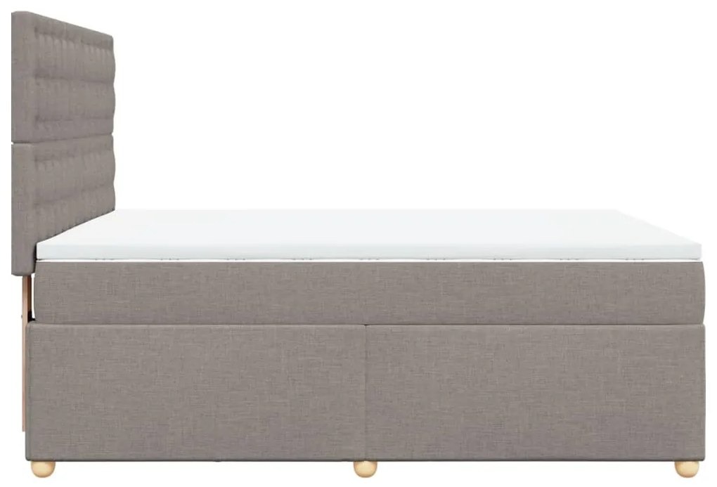 Κρεβάτι Boxspring με Στρώμα Taupe 160x200 εκ. Υφασμάτινο - Μπεζ-Γκρι