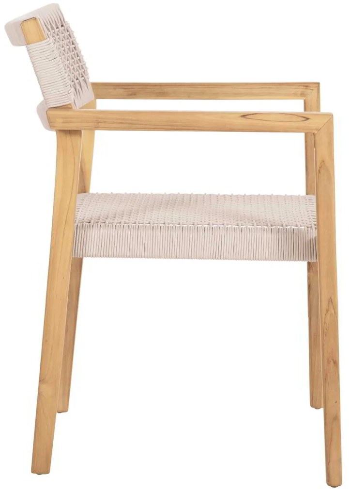 ΠΟΛΥΘΡΟΝΑ CHARLOTTE HM9637.07 ΞΥΛΟ TEAK ΦΥΣΙΚΟ &amp; ΜΠΕΖ ΣΧΟΙΝΙ 58x61x81Yεκ.