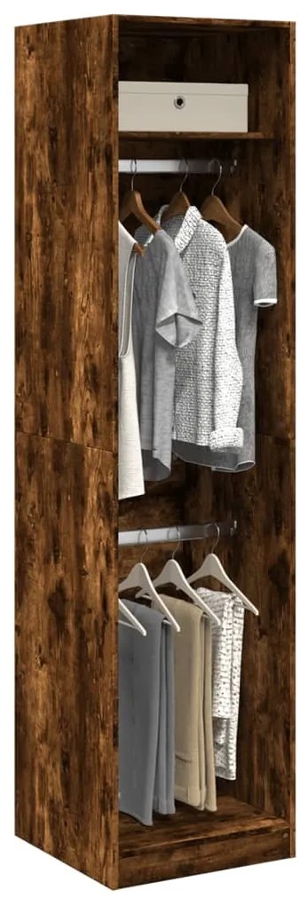 Ντουλάπα Χρώμα Καπνιστή Δρυς 50 x 50 x 200 εκ. από Επεξ. Ξύλο