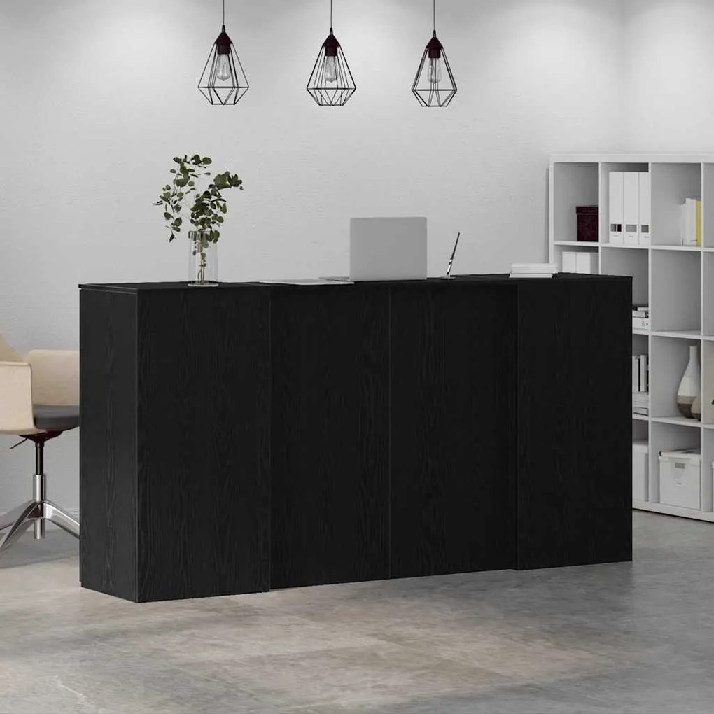 vidaXL Γραφείο υποδοχής Μαύρο Δρυς 200x50x103,5 εκ. Επεξεργασμένο Ξύλο