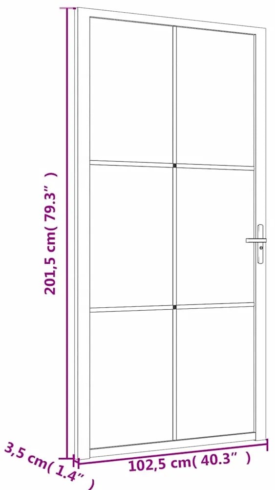 vidaXL Εσωτερική Πόρτα 102,5x201,5 εκ. Λευκή ESG Γυαλί και Αλουμίνιο