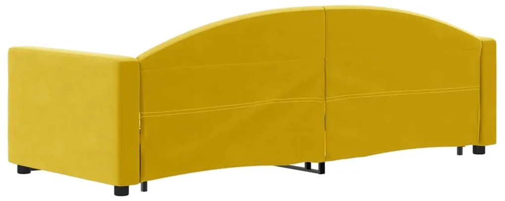 vidaXL Καναπές Κρεβάτι Συρόμενος Κίτρινο 80x200εκ. Βελούδινος Συρτάρια