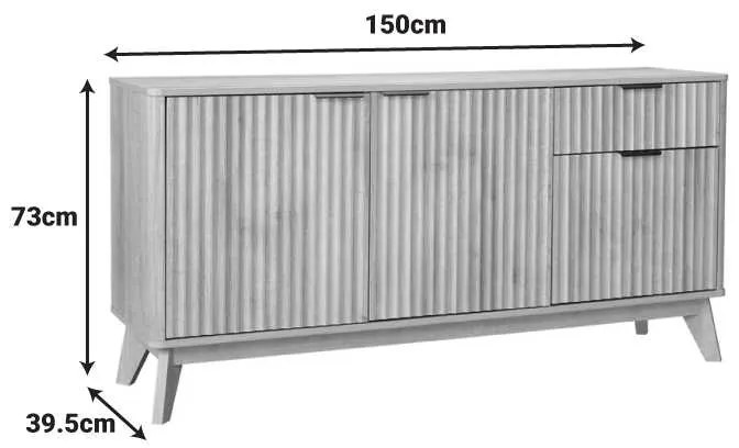 Μπουφές Hamea pakoworld mdf σε φυσική απόχρωση 150x39,5x73εκ
