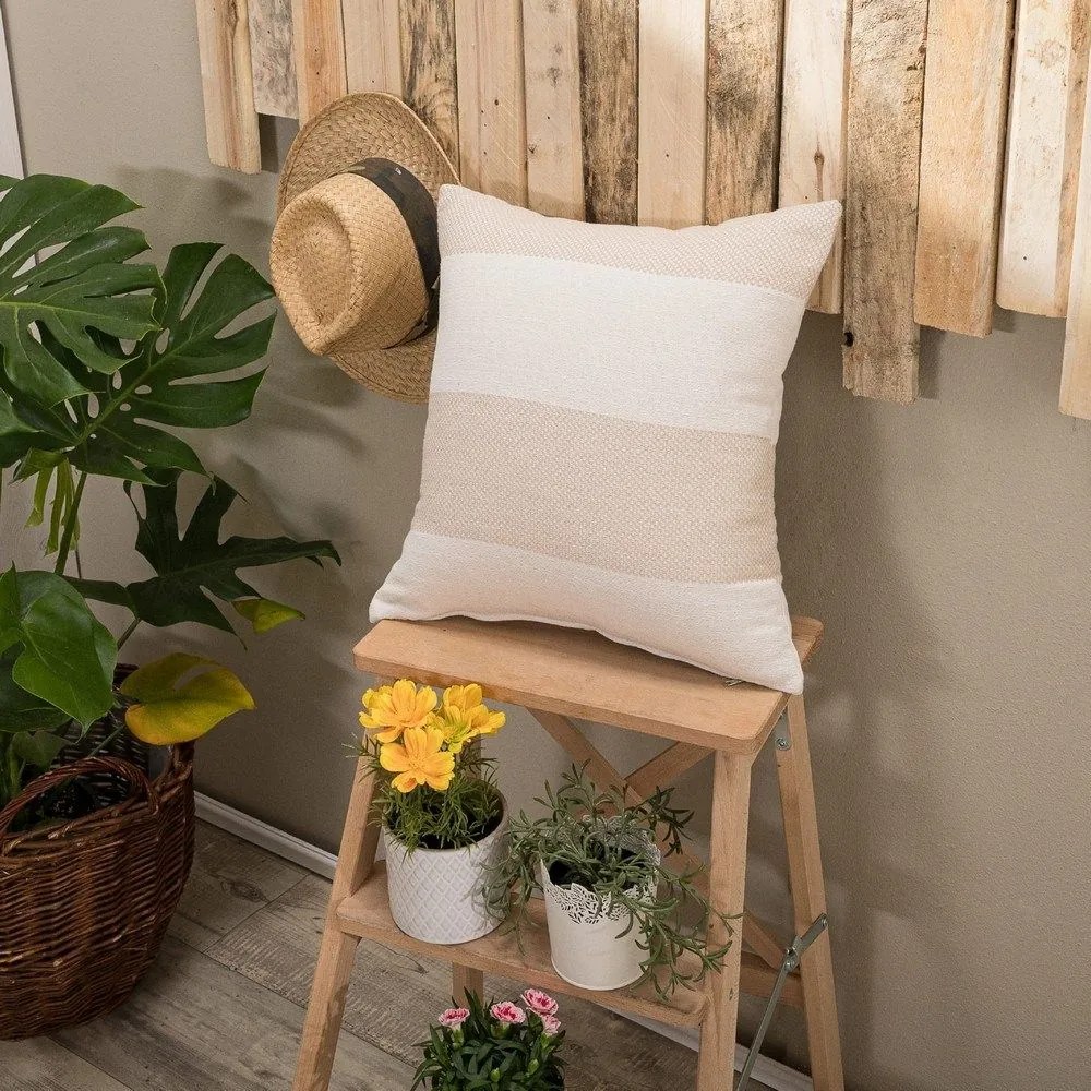 Μαξιλαροθήκη Διακοσμητική Gella 01 Ecru Teoran 43X43 Cotton-Polyester