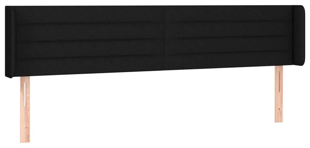 vidaXL Κεφαλάρι Κρεβατιού LED Μαύρο 183x16x78/88 εκ. Υφασμάτινο