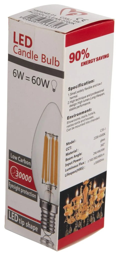 Λαμπτήρας Led Filament 4w E14 3000k Διάφανος Dimmable