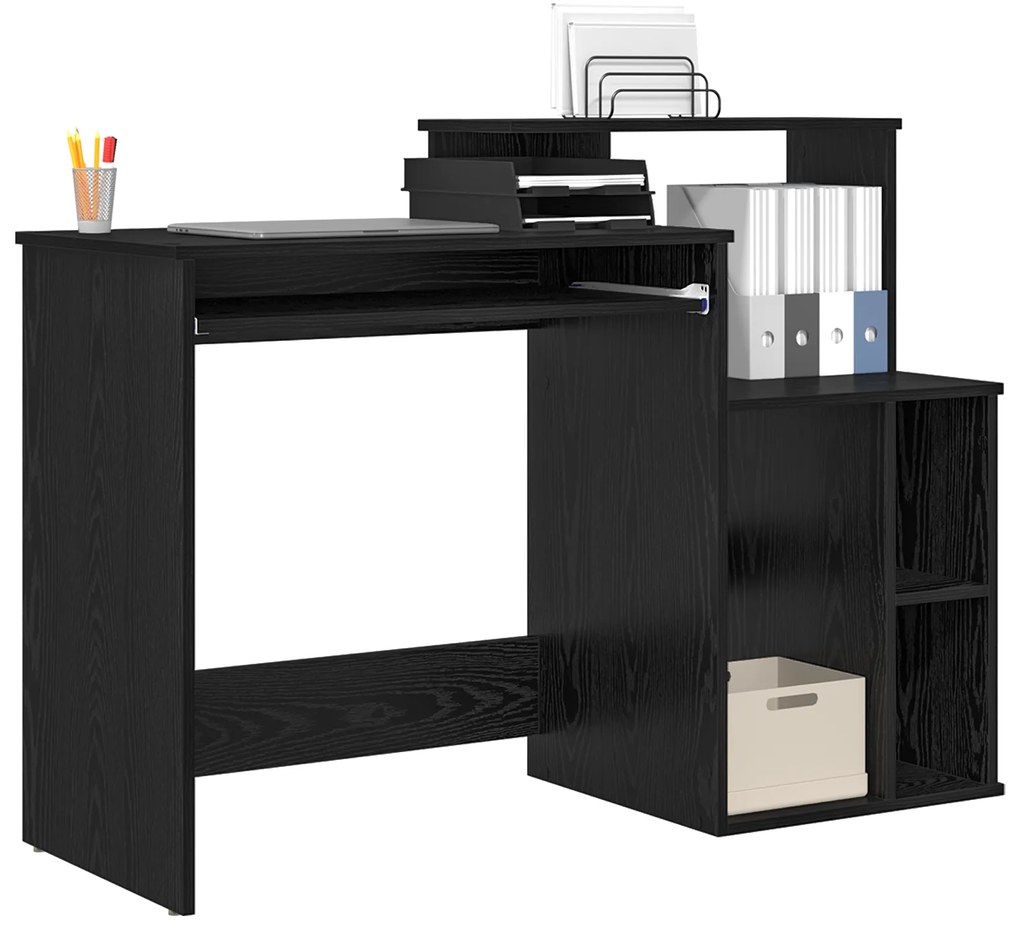vidaXL Γραφείο με αποθήκευση Μαύρη δρυός 120.5x44x88.5 εκ Επεξεργασμένο ξύλο