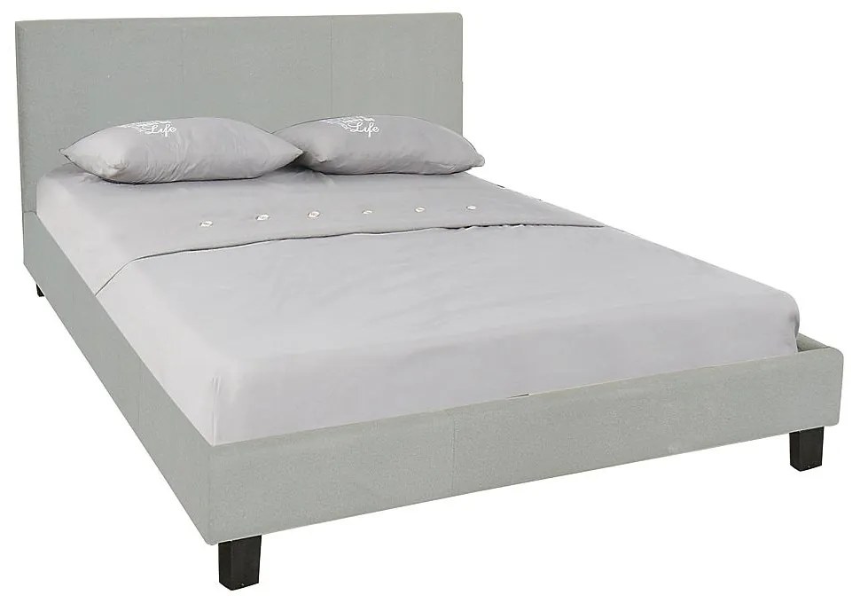 Κρεβάτι Διπλό WILTON Γκρι Ανοιχτό Ύφασμα 169x213x89cm (Στρώμα 160x200)