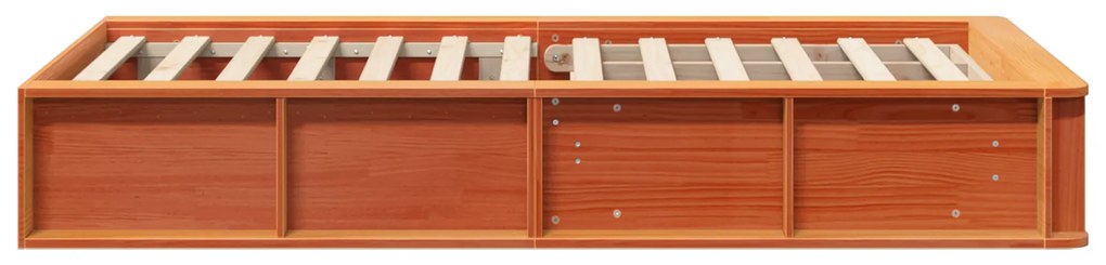 vidaXL Σκελετός Κρεβατιού Καφέ κεριού 90 x 190 cm Μασίφ ξύλο