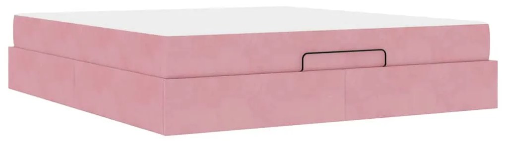 vidaXL Σκελετός Κρεβατιού Ροζ 180 x 200 cm Βελούδο