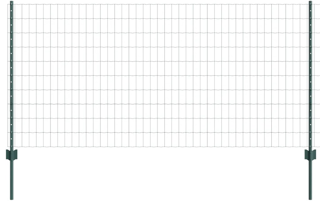 vidaXL Φράχτης  Euro με 5 Posts Πράσινο 1x10 μ Ατσάλι