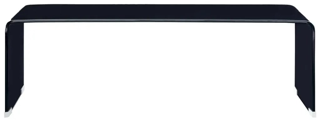 Τραπεζάκι Σαλονιού Μαύρο 98 x 45 x 31 εκ. από Ψημένο Γυαλί  - Μαύρο