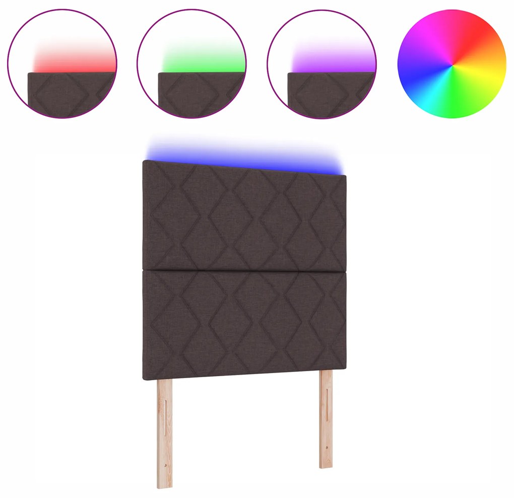 vidaXL LED κεφαλάκι με σχέδιο diamond blocks σε σκούρο καφέ, 100 εκ ύφασμα