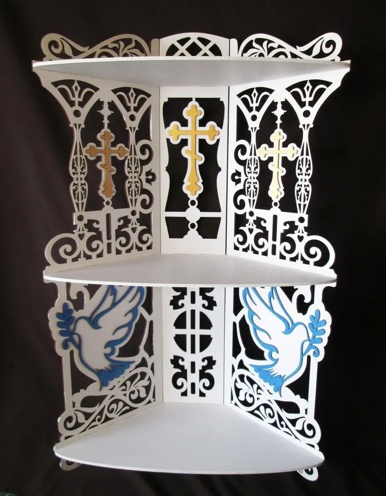 Intra απο ξύλο plywood 3mm-4mm πάχος - Θρησκευτικό ράφι εικονιδίων 6mm Δίασταση 30x30 cm Intraeaxys-91jd5951