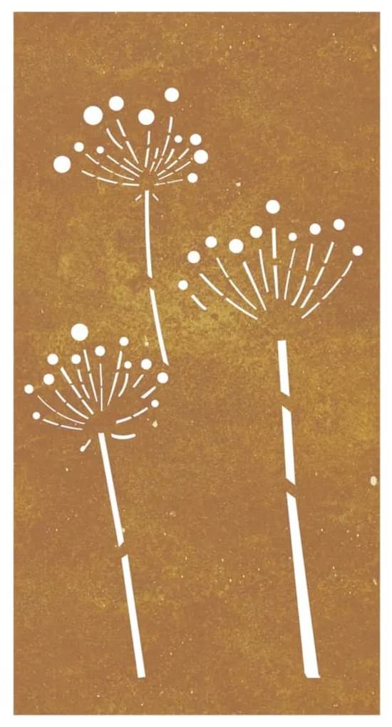 vidaXL Διακοσμητικό Κήπου Σχέδιο Λουλούδια 105x55 εκ. Ατσάλι Corten