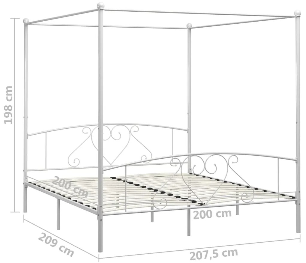 ΠΛΑΙΣΙΟ ΚΡΕΒΑΤΙΟΥ ΜΕ ΟΥΡΑΝΟ ΛΕΥΚΟ 200 X 200 ΕΚ. ΜΕΤΑΛΛΙΚΟ 284432