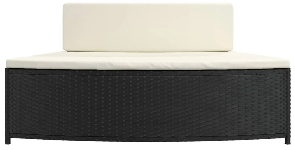 vidaXL Πάγκοι Σπα 2 τεμ. Μαύροι από Συνθετικό Ρατάν με Μαξιλάρια