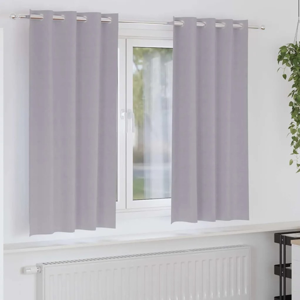vidaXL Κουρτίνες 2 pcs Μεταλλικό Γκρι 175 x 140 εκ. Πολυεστέρας