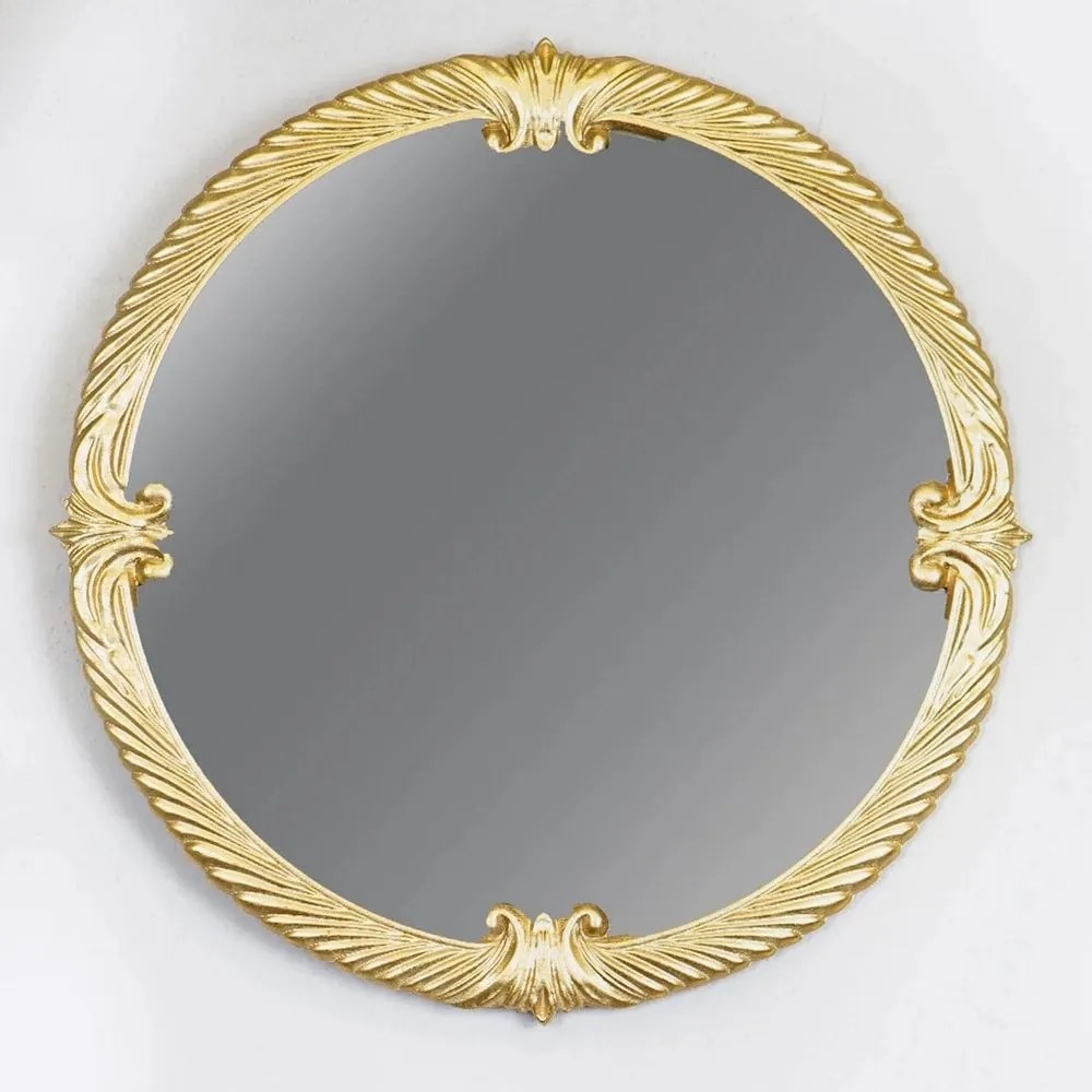 Καθρέπτης Τοίχου Στρογγυλός 751-11014 60x2x60cm Gold Estheti Home Wood, Glass