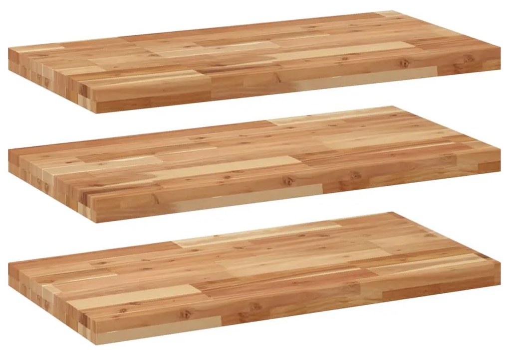 vidaXL Ράφια Κρεμαστά 3 Τεμ. 100x40x4εκ. Φινίρισμα Λαδιού Μασίφ Ακακία