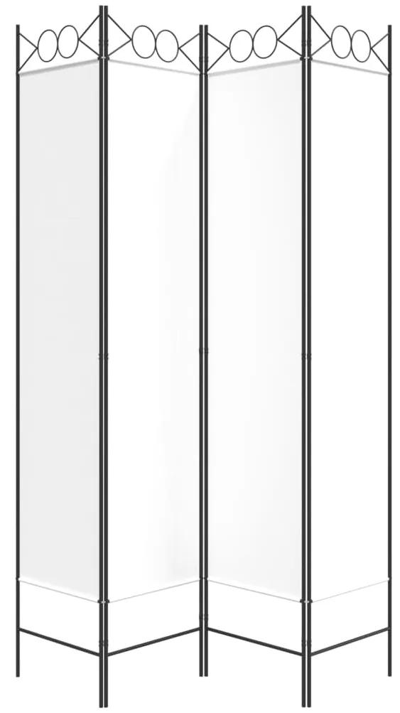 vidaXL Διαχωριστικό Δωματίου με 4 Πάνελ Λευκό 160x200 εκ. από Ύφασμα