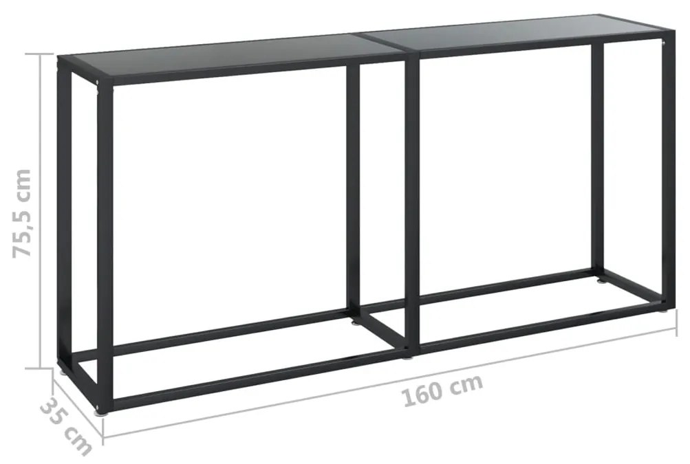 vidaXL Τραπέζι Κονσόλα Μαύρο 160 x 35 x 75,5 εκ. από Ψημένο Γυαλί