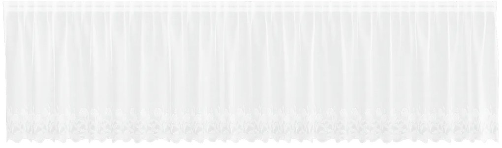 vidaXL Κουρτίνες με κουρτίνες Floral Λευκό 600 x 100 cm Πολυεστέρας