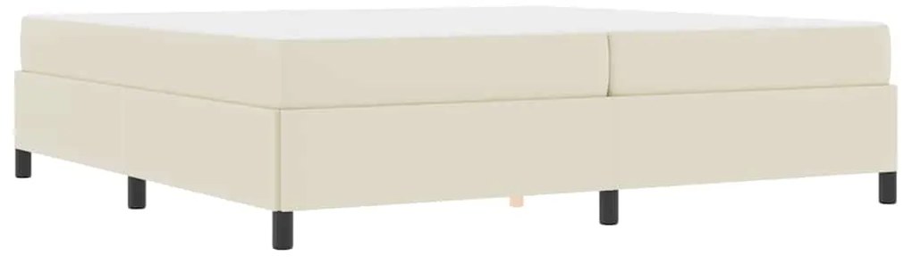 vidaXL Σκελετός κρεβατιού με στρώμα Κρεμ 200 x 200 cm Τεχνητό δέρμα