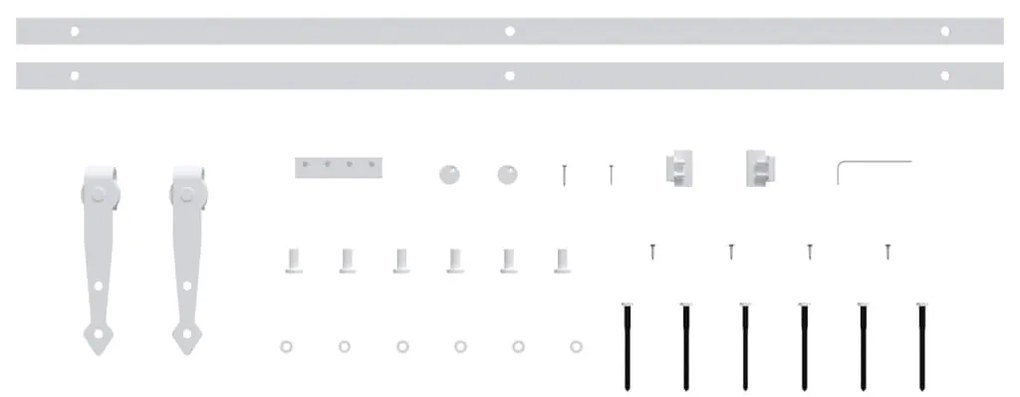 vidaXL Μηχανισμός Συρόμενης Πόρτας Μίνι Λευκή 183 εκ. Ανθρακοχάλυβας
