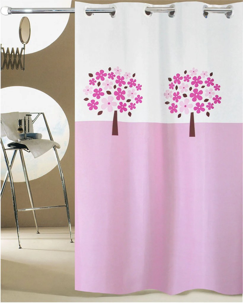 Κουρτίνα Μπάνιου Ροζ Μ180xΥ180cm Tree Hookless San Lorentzo 1957 PINK