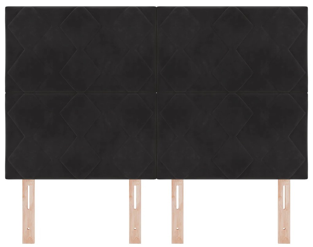 vidaXL Μαύρο Κεφαλάρι με Διαμαντάκια 140 cm - Βελούδινο
