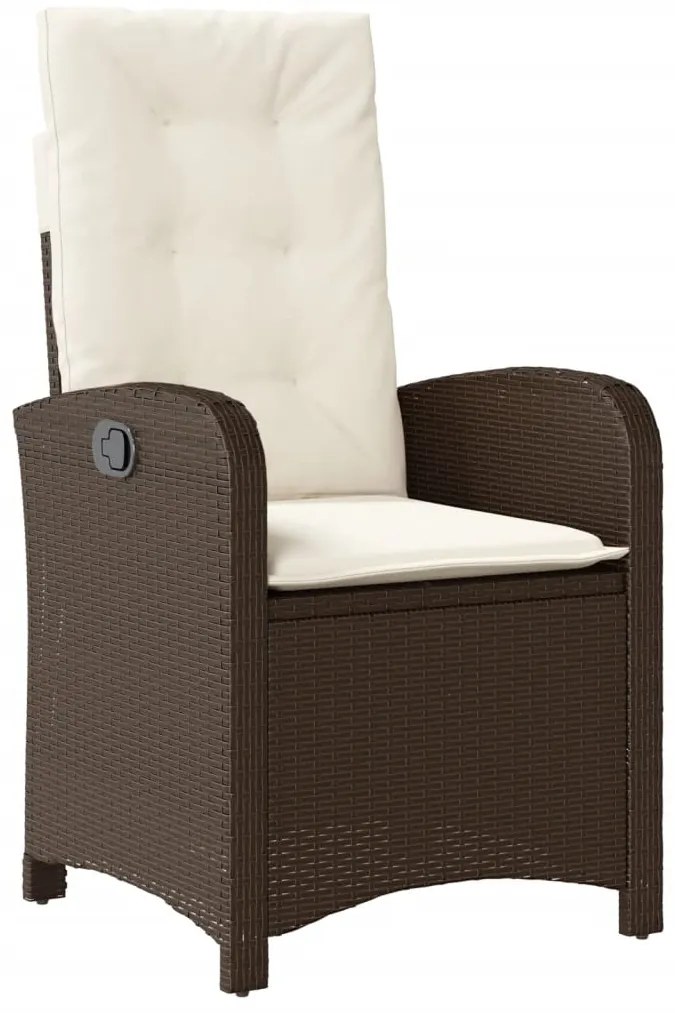 vidaXL Σετ Τραπεζαρίας Κήπου 7 τεμ. Καφέ Συνθετικό Ρατάν με Μαξιλάρια