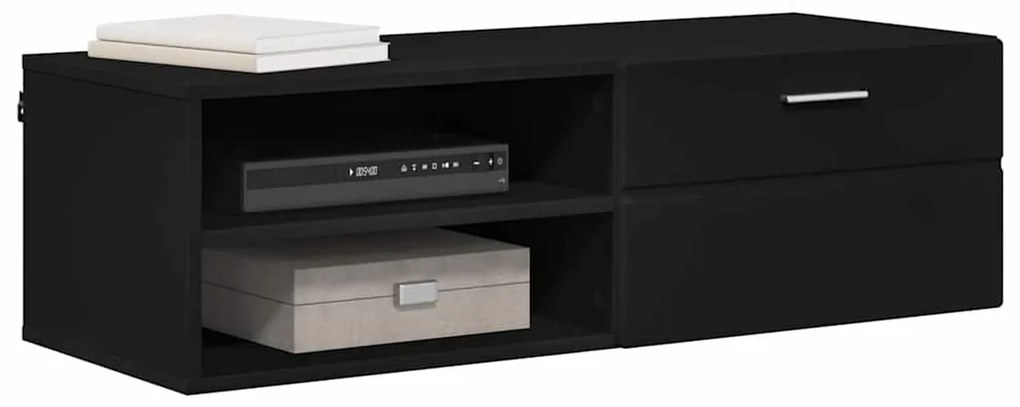 vidaXL Ντουλάπι TV με ράφι Μαύρο 100.5 x 39 x 30 εκ Επεξεργασμένο ξύλο