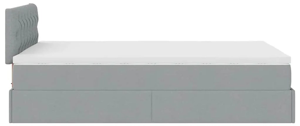 Οθωμανικό κρεβάτι με στρώμα ανοιχτό γκρι 120x190 cm ύφασμα 3311525