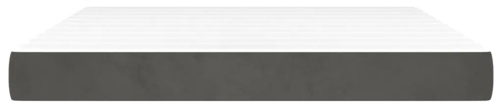 vidaXL Στρώμα με Pocket Springs Σκούρο Γκρι 160x200x20 εκ. Βελούδινο