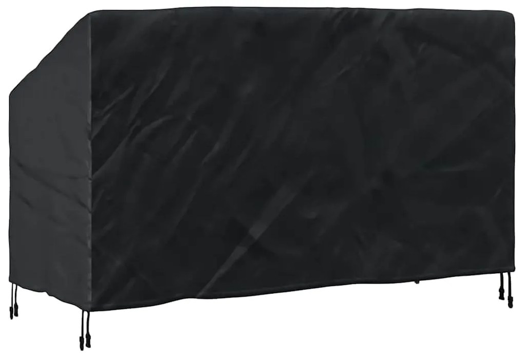 vidaXL Κάλυμμα Παγκάκι Κήπου Μαύρο 165 x 70 x 65 / 94 cm Ύφασμα 600D