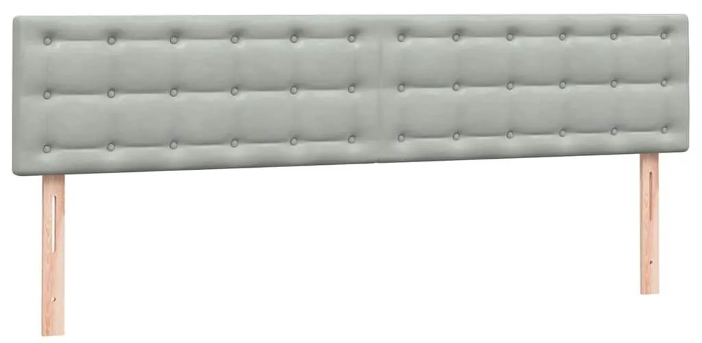 Box Spring κρεβάτι με στρώματα ανοιχτό γκρι 180x220cm Βελούδινο - Γκρι